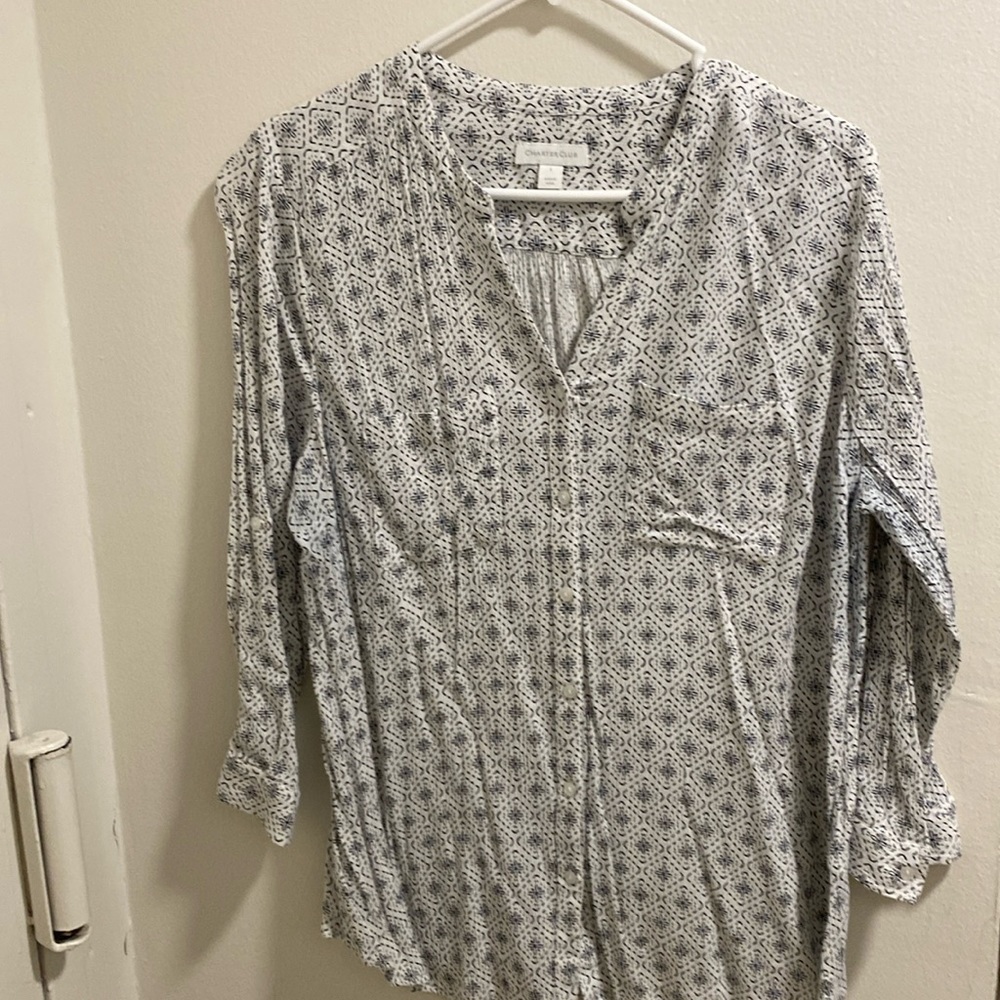 Blue and white colored